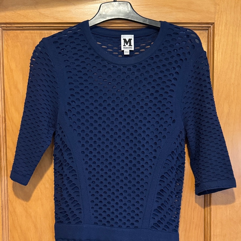 Missoni Deep Blue Open-Knit Dress